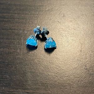 Blue heart earrings